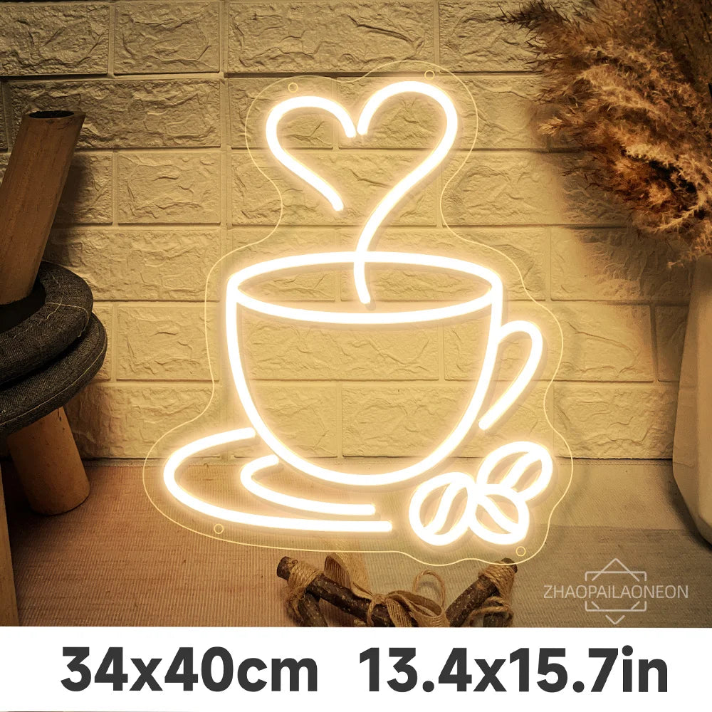 Coffee Neon Led Sign Restaurant Cafe Neon lights USB Coffee Shop Tea Room Decor For Pantry Coffee Cafe Bar Decoration Neon Signs