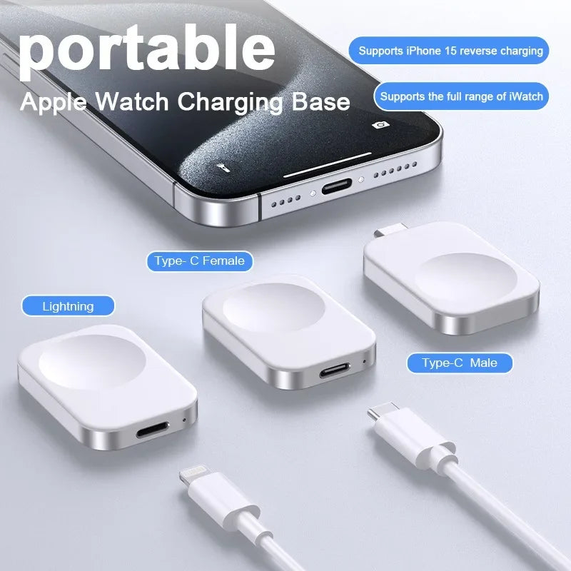 Wristwatch & Phone Wireless Charging Station - Portable Charger for Wristwatch and Mobile Phone