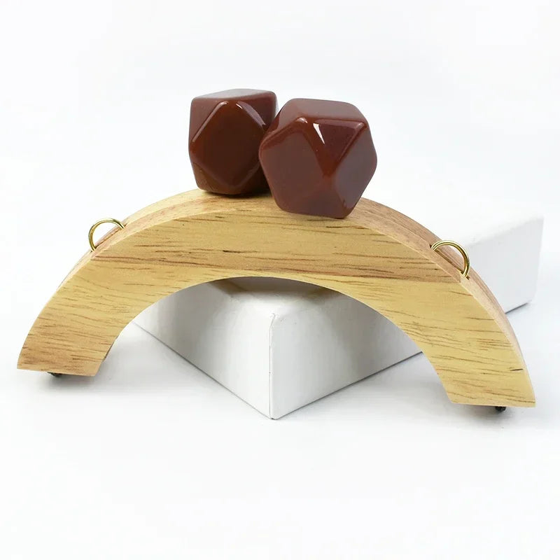 1/2Pcs Deepeel 14cm Wooden Purse Handle Colored Beads Mini DIY Bag Frame Kiss Women Handbag Closure Clasp Handmade Accessories