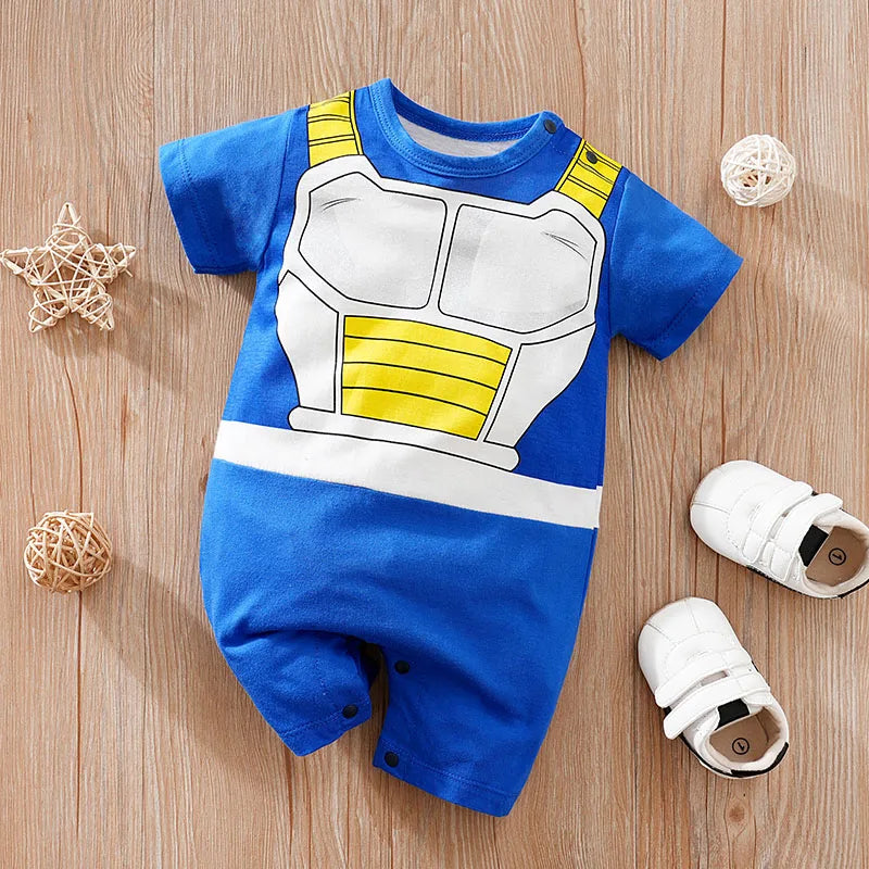 Newborn Clothing Handsome Anime Role Play Cotton Comfortable Soft Boys And Girls 0-18 Summer Short Sleeved Baby Jumpsuit