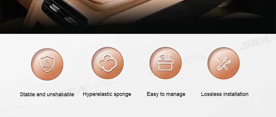 SEAMETAL 7cm Thicken Car Armrest Cushion All in 1 Center Console Arm Rest Cushion with Tissue Holder Elbow Support Car Organizer