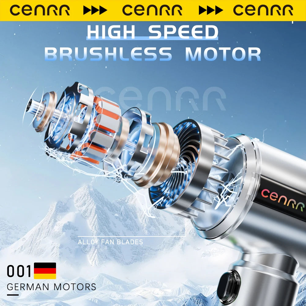 CENRR New Wireless Car Vacuum Cleaner Mini Powerful Portable HandHeld Car Cleaner LED Power Display Gift Lamp Air Gun  7500mAh