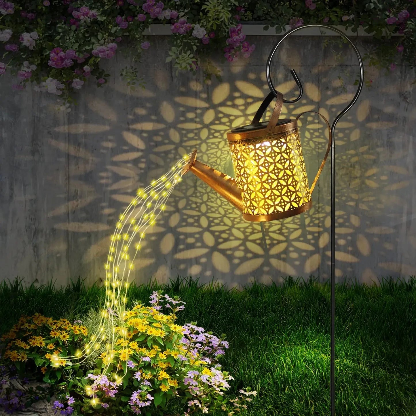 1pc Outdoor Solar Garden Light - Solar Watering Can with Lights, Waterproof Hanging Lantern for Yard & Patio Decoration