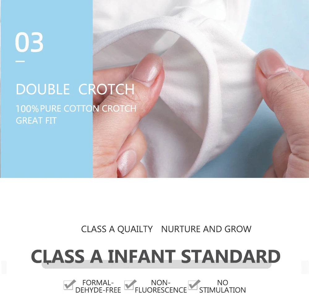 3PCS Kids Panties Girls Pure White Cotton Briefs Little Girl Soft Breathable Panties Baby Underpants Children's Cute Underwear