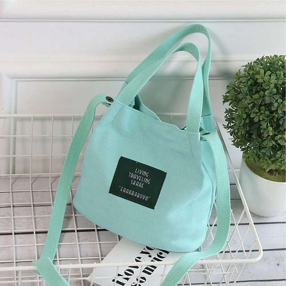 Women Shoulder Bags Letter Handbags Casual Buckle Tote Canvas Crossbody Bag Cute Shopping Bag For Ladies