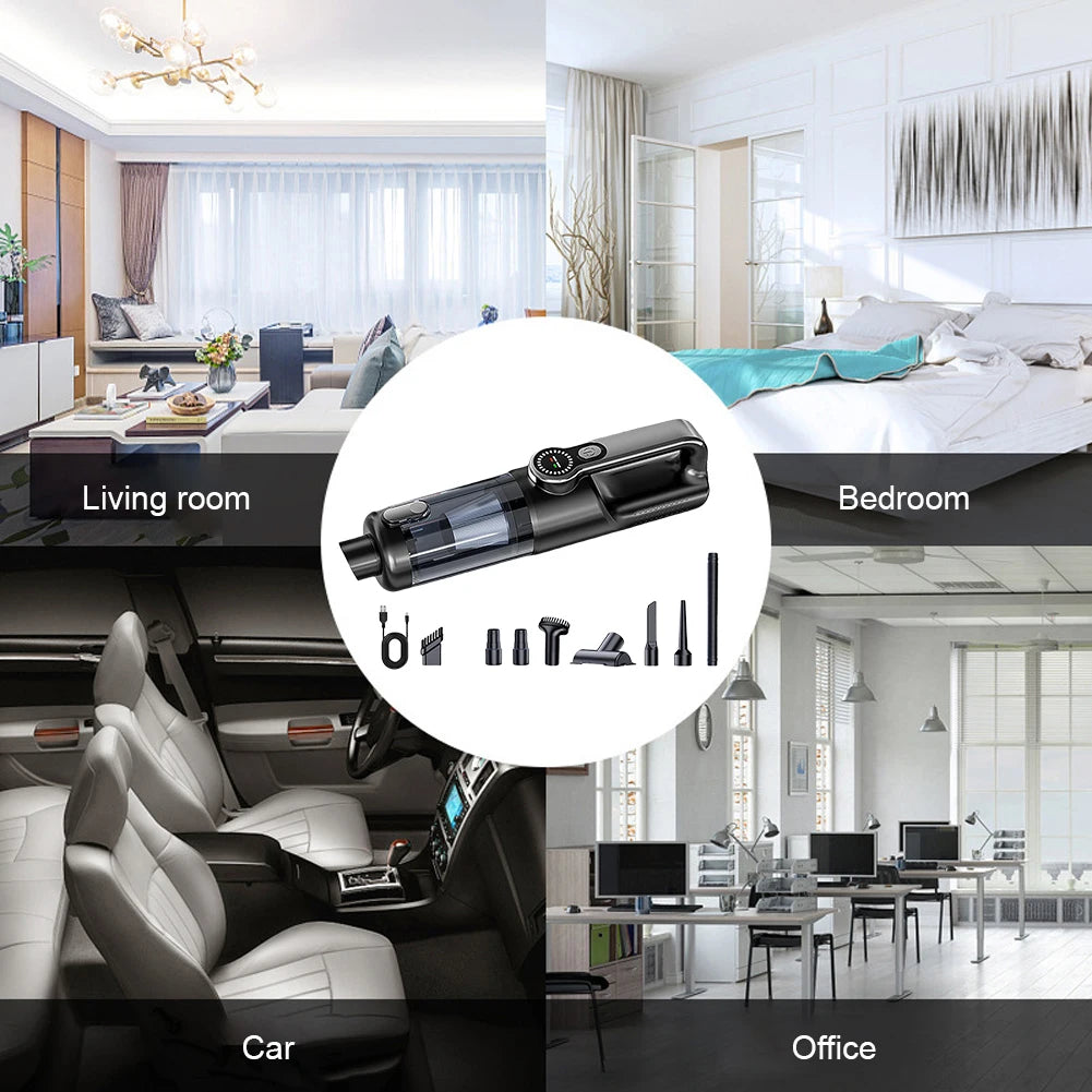 17000PA Car Vacuum Cleaner with LED Light High Power Mini Vacuum Cleaner Portable Cordless Compressed Air Duster for Car Home