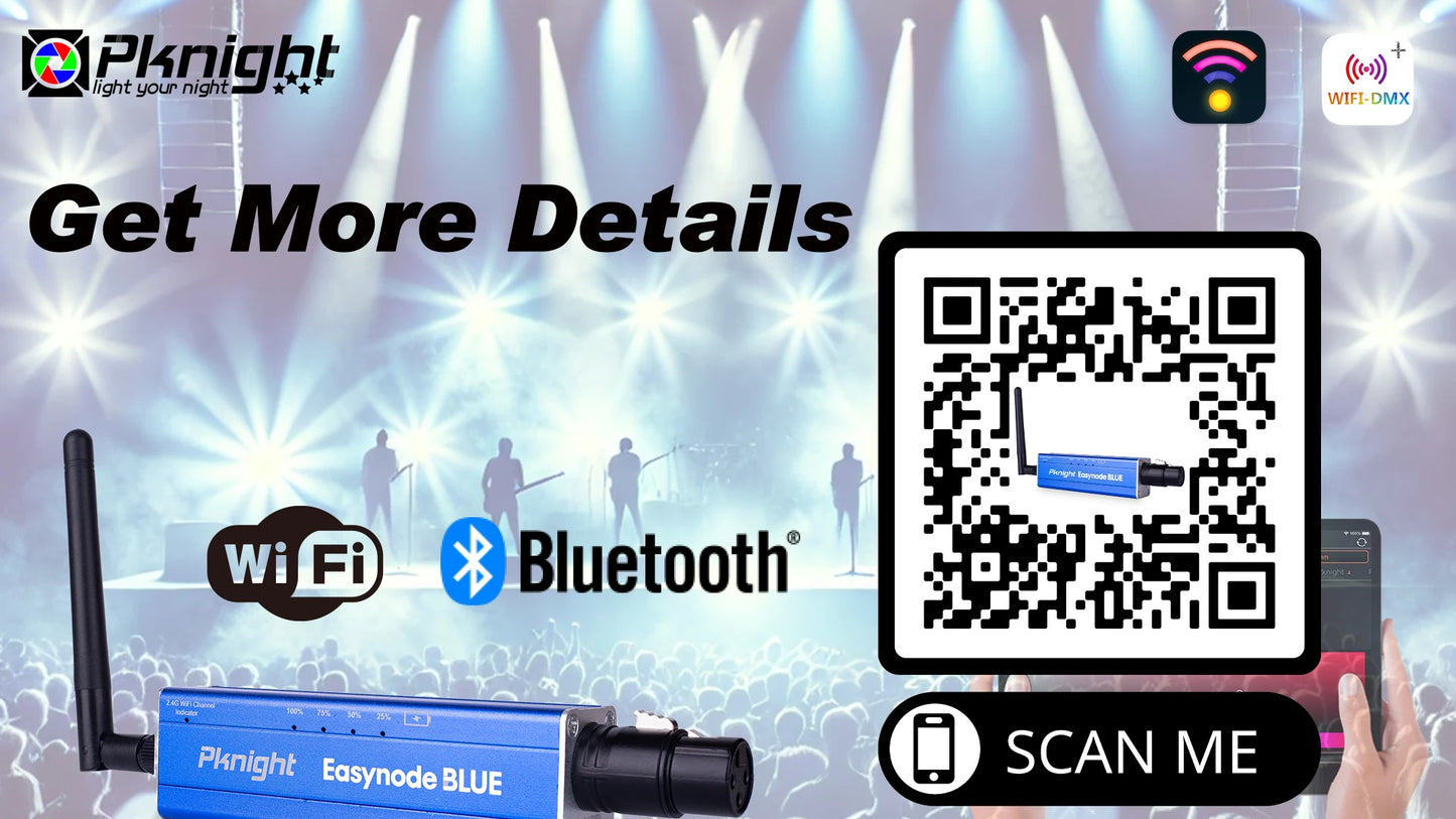 Pknight Upgraded 2.4G Wireless DMX Controller Easynode BLUE with Dual WiFi & Bluetooth Artnet & sACN Transceiver Interface