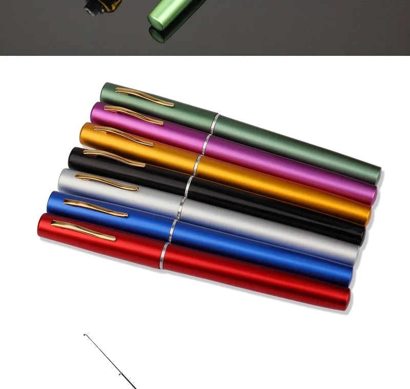 [Fish Rod+Reel+Line+Accessories] Pocket Fishing Rod Reel Full Kit Telescopic Mini Fishing Pole Pen Shape Folded Fishing Rod Kit