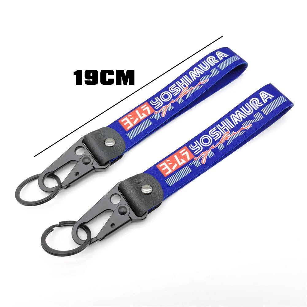 Motorcycle Embroidery Keychain Pendant Yoshimura Culture Tag Eagle BeMak Keyring Nylon Durable Key Chain Fashion Key Ring Holder
