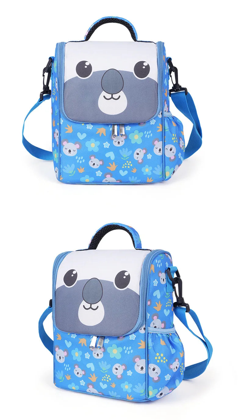 Children's Cartoon Portable Square Lunch Bag Ice Bag Student Insulation Meal Bag Traveing Outdoor Picnics Single Shouder Bag