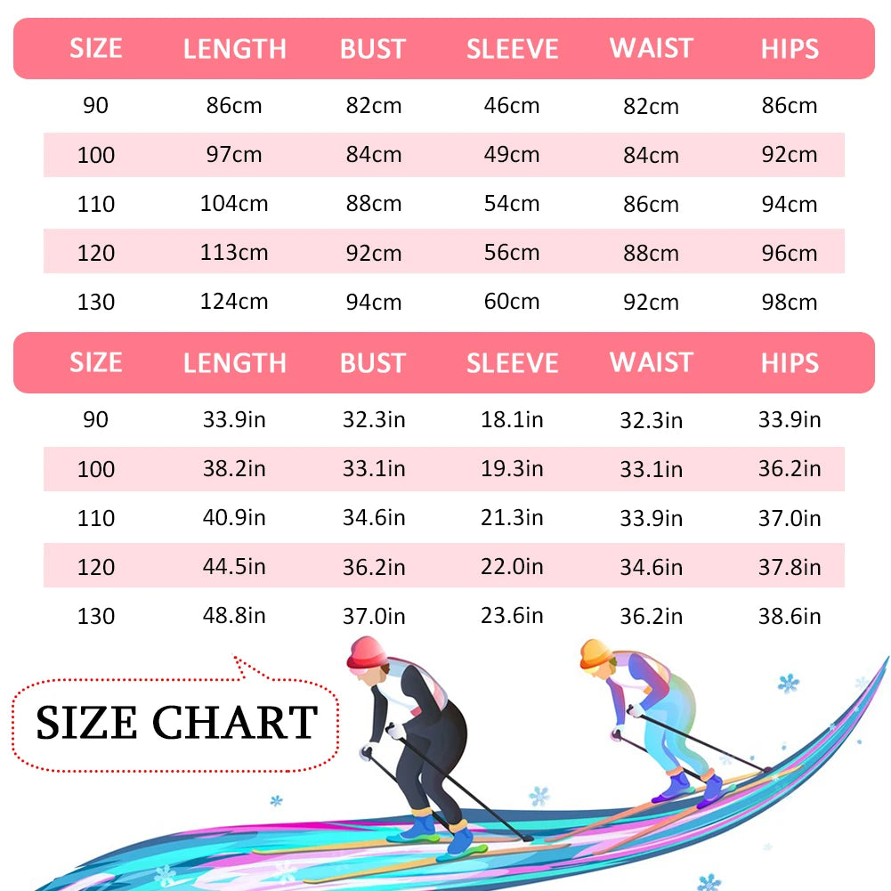 Children's Warm Snowboarding Wear,Winter Boys Girls Jumpsuit,Kids Ski Suits,One-piece Hooded Waterproof Windproof Outdoor -20℃
