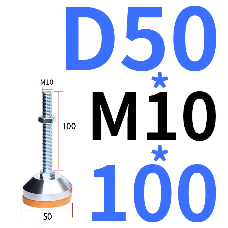40 50 60 Heavy Metal Foot Cup/Fixed Foundation Screw/Adjustable Foot/Anti Slip Shock Absorber Support Foot M8 M10 M12 M14 M16