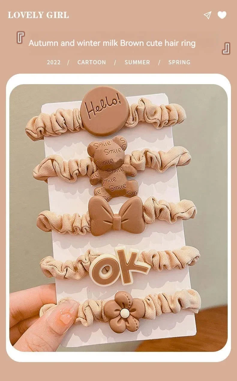 10 pieces of hair accessories, high elastic elastic ladies hair band suit, simple temperament, high ponytail hair accessories.