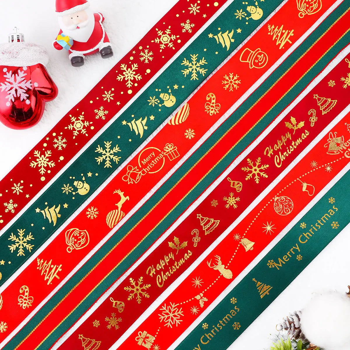 5yards Christmas Ribbon Printed Christmas Polyester Ribbon For Handmade Design Christma Decoration DIY Cake Bouquet Gift Packing
