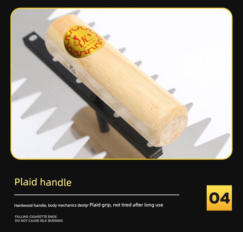 Tile Serrated Spatula Square Tooth Toothed Plastering Knife Paving Tile Plastering Knife Flat Gray Batch Ash Spoon Masonry Tool