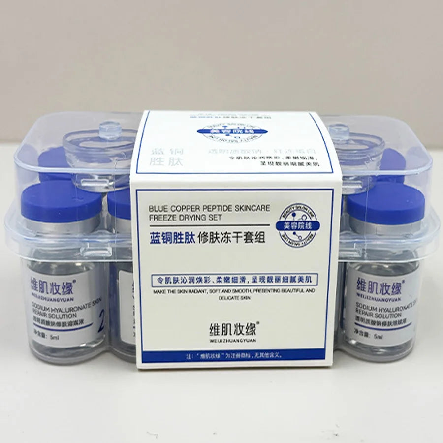 Blue Copper Peptide Freeze Drying Set Freeze-dried Powder, Improve Wrinkle Essence Shrink Pores Acne Treatment Skin Care Set