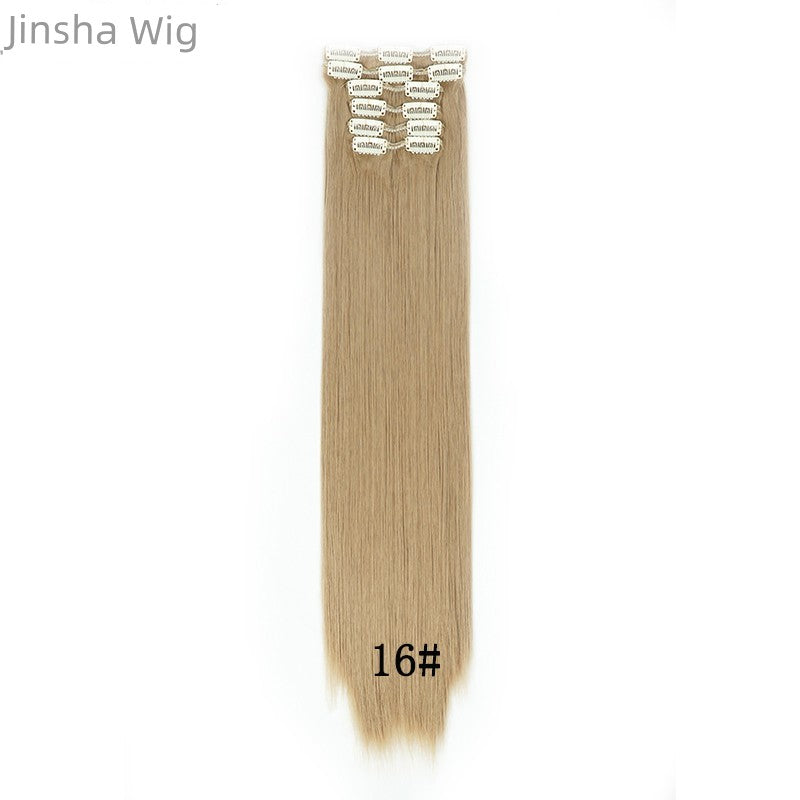 Wig Set One-Piece Seamless Long Straight Hair Piece Thickened Increase Hair Amount Nature Realistic Extension Hair Piece