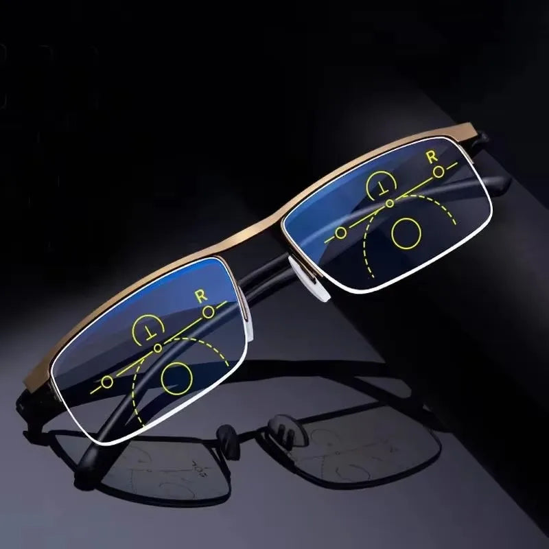 2026 Intelligent Zoom Progressive Multi-Functional Reading Glasses Women Men Multifocal Anti-Blue Light Hyperopia Eyeglasses