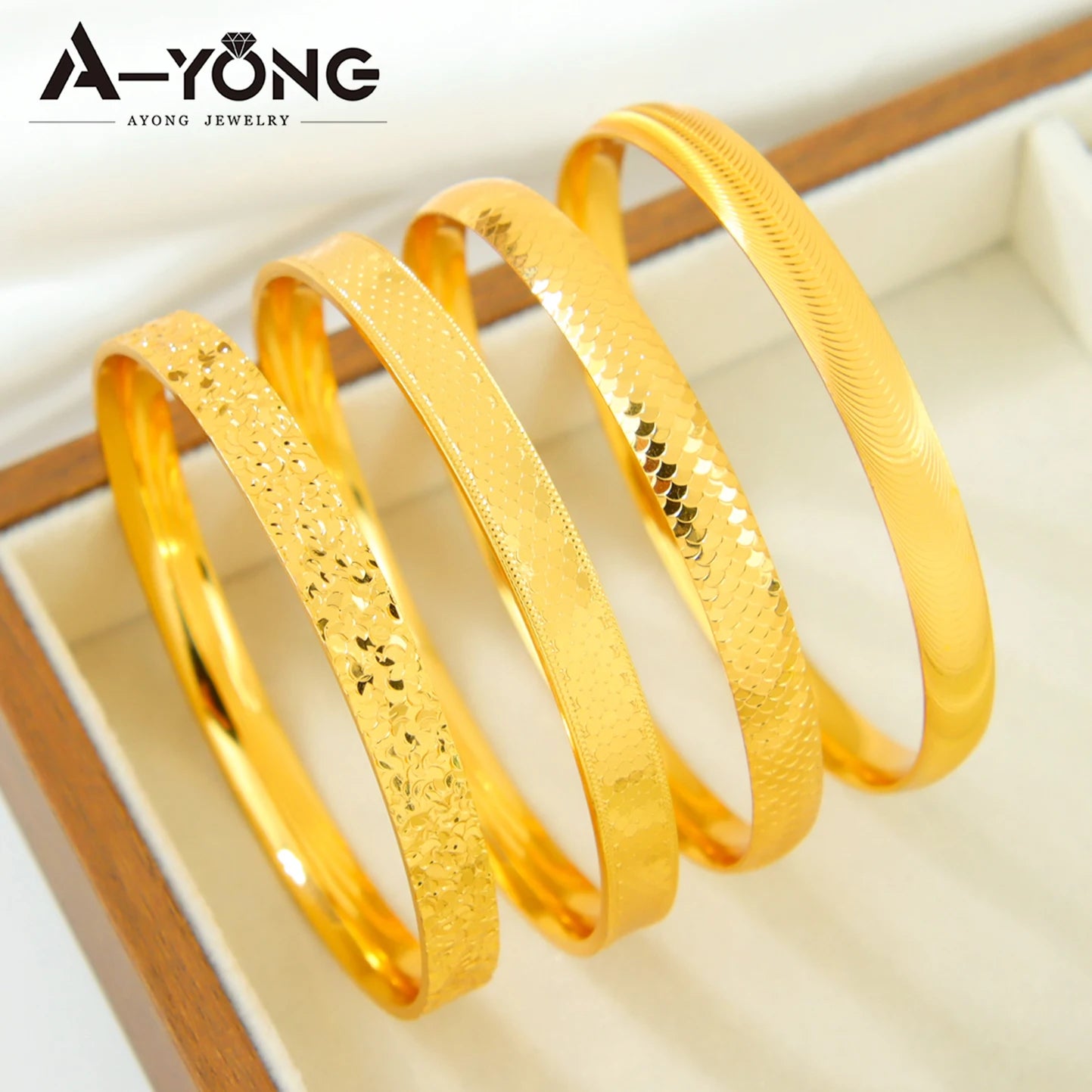 Arabic Bridal Wedding Cuff Bracelet 24k Gold Plated Dubai Simple Fashion Wrap Bangles Oman Women Event Party Daily Jewelry