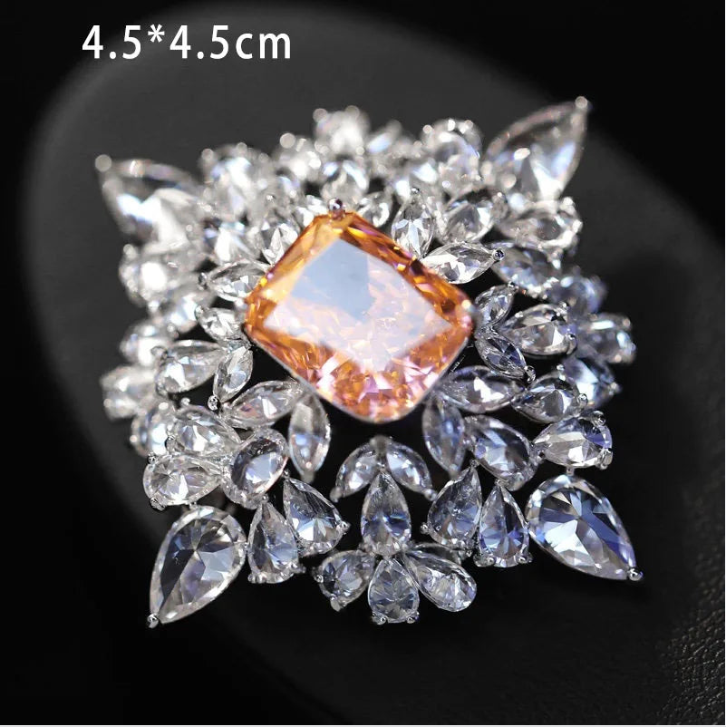 2026 Woman Brooches Luxury Designer Rose Butterfly Dragonfly Vase Bow Broche Pin Micro-inlaid Zircon Elegant Coat Accessories