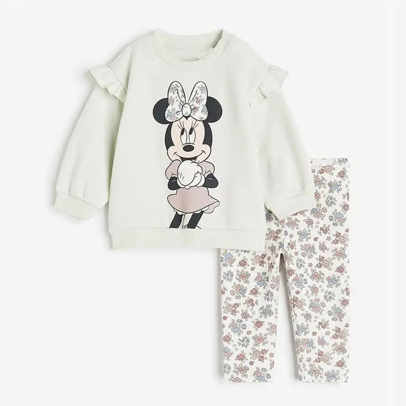 New Autumn Sweatshirt Outfits Cartoon Print Hoodies+Pants 2Piece Set Outer Wear Cotton Long-sleeved Suits Boys Child Costume