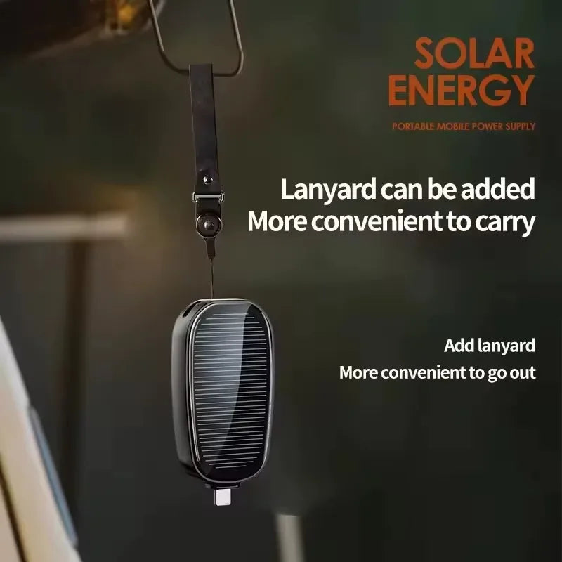Emergency Solar Mini Portable Power Bank Keychain Portable Charger Small Outdoor Camping External Battery For iPhone and Xiaomi