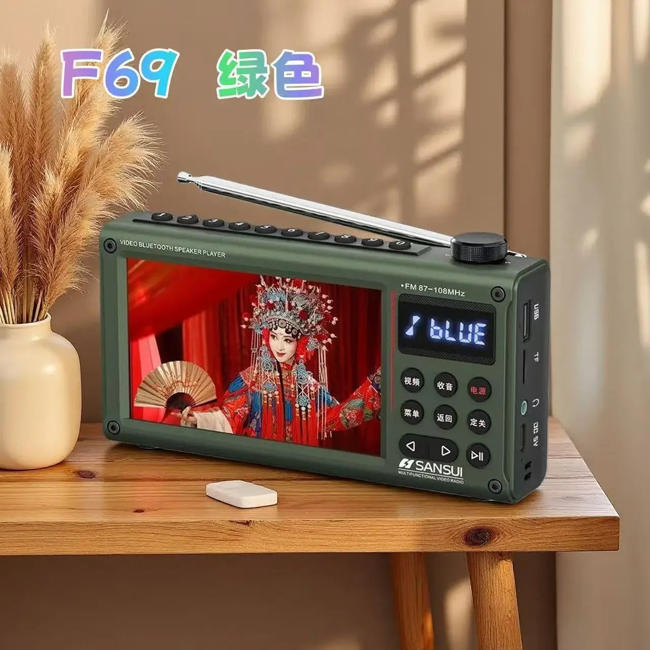 Sansui F70 7-Inch FM Radio MP4 Card Video Player High Definition Screen Multi-purpose Bluetooth E-book Reading Wireless Speaker