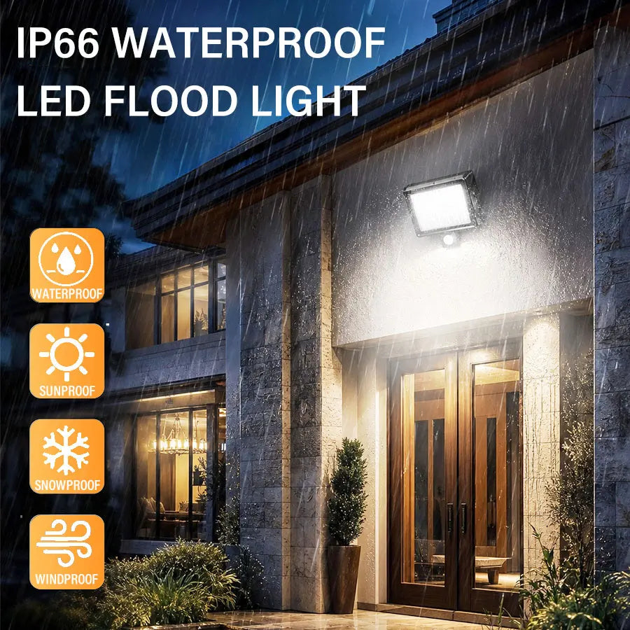 LED Motion Sensor PIR 220V Flood Light White Outdoor Wall Light 10W 20W 30W 50W 100W IP66 Street Light Outdoor Garden Lamp
