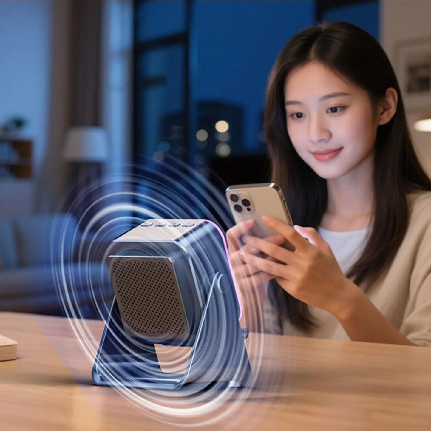 Upgraded Folding Phone Holder With Wireless Charger Induction Speaker Light 10W Portable Audio Bracket For Desk Room Office