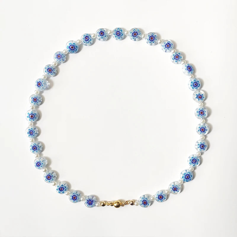 Fashion Rainbow Beads Choker Bohemian Handmade Imitation Pearls Necklace Women Charming Accessories 2022 New Trendy Jewelry