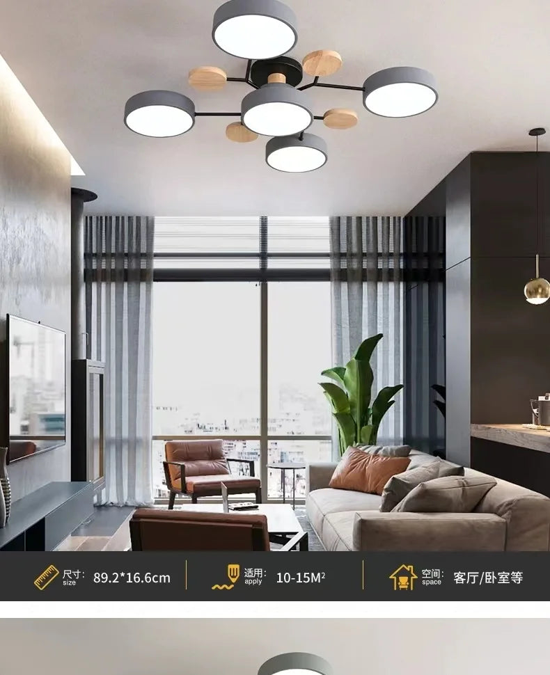 Retro Nordic Minimalist Four Head Six Head Restaurant Lighting Living Room Bedroom Lighting Room Ceiling Light Cross border