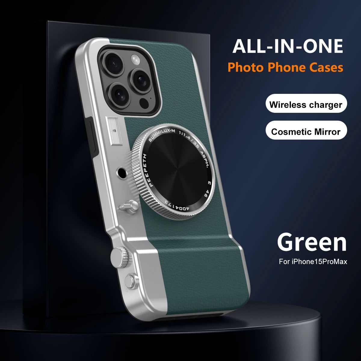 Retro Magnetic Multifunctional Camera Phone For 16 15 14 13 12 11 Pro Cosmetic Mirror Shockproof Cover