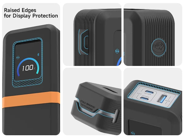 SIKAI Silicone Protective Case for Anker 300W 26250Mah PowerBank Travel-Friendly with Cable Storage Airplane Safe
