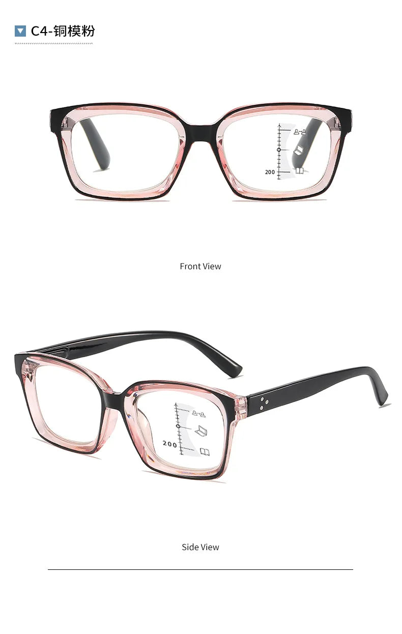 Fashionable Far and Near Dual-use Multifocal Reading Glasses New Anti Blue Light High-definition Eye Protection Glasses