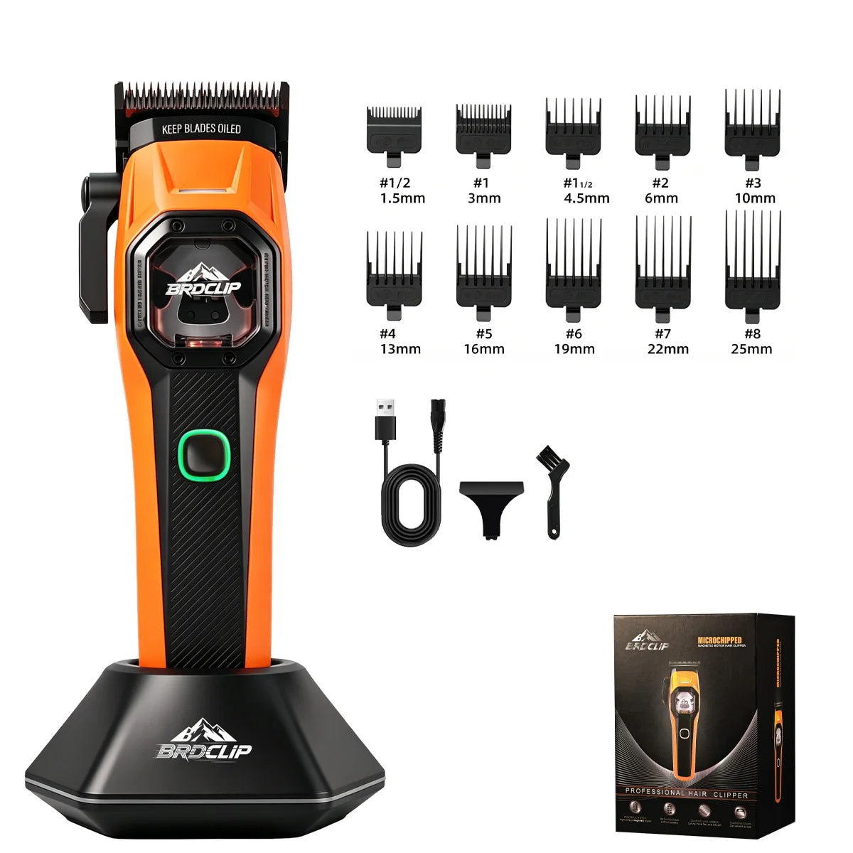 New Professional BRDCLIP Salon Barber Kit vector motor Hair Clipper 7800-13000RPM Trimmer 8000-13000RPM Metal body 2603 Shaver