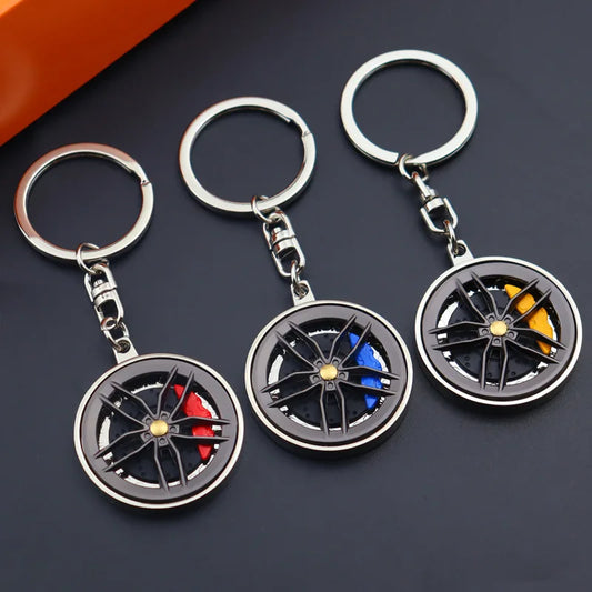 Fingertip Gadget Key Chain Car Hub Rim Wheel Keychain Fidget Toys Stress Relief Toy Keyring Bags Pendant
