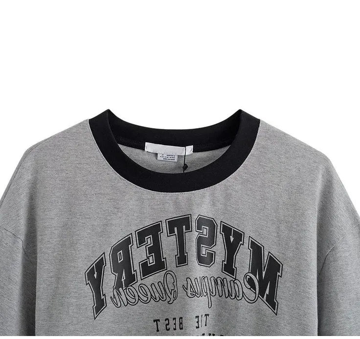 Vintage Print Graphic T-shirt Women Crop Top Short Sleeve Y2k Clothes Summer Loose Sexy Short Two-piece T-shirt Set Womens 2025