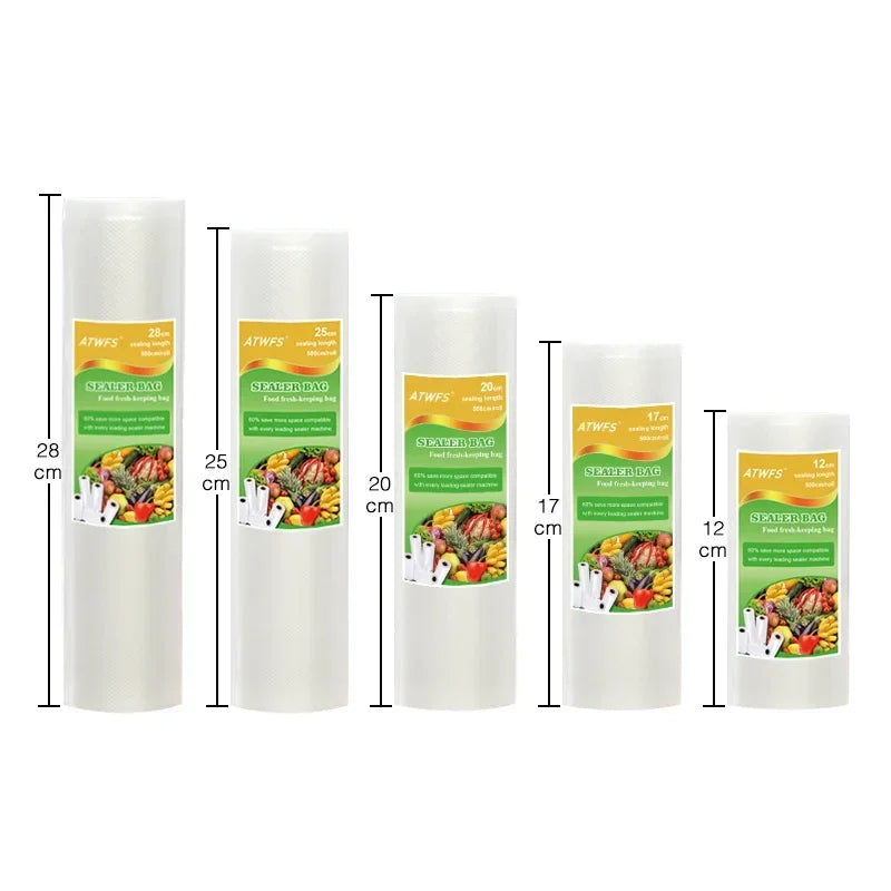 Vacuum Bag Packaging Food Vacuum Sealer Bags for Food Storage Keep Products Fresh Bag 12/17/20/25/28cm*500cm 1 Roll