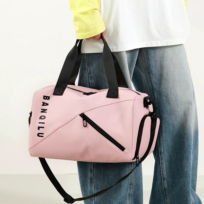 Unisex Large Capacity Handbag Crossbody Shoulder Bag Water-resistant, Gym Bag, Travel Bag for Men, Also Fits on Luggage Trolley