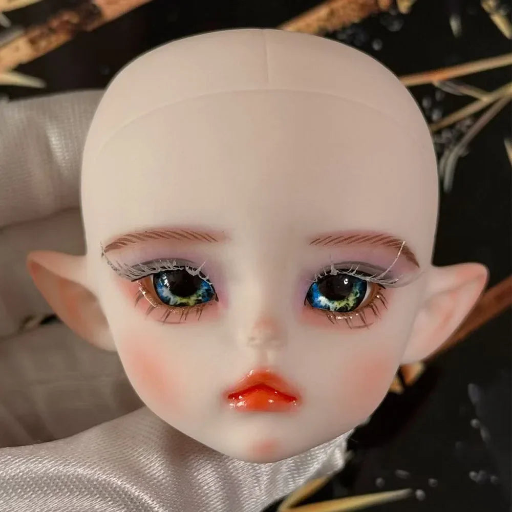 Cute 1/6 BJD Doll Head Handmade Elf Makeup Dolls White Eyelash 30cm Doll Kids Toy Gift Dolls for Girls