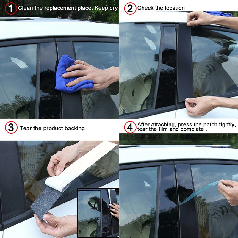 Car Window Pillar Posts Door Trims Cover Sticker for Honda FIT JAZZ 2014 2015 2016 2017 2018 2019 2020 Auto Exterior Accessiroes