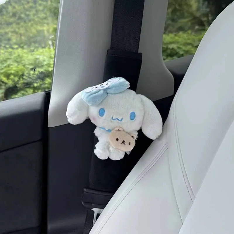 Car Seat Belt Cover Sanrios HelloKittys Cinnamoroll Kuromi My Melody Anime Cartoon   Auto Decorate Shoulder Protectors