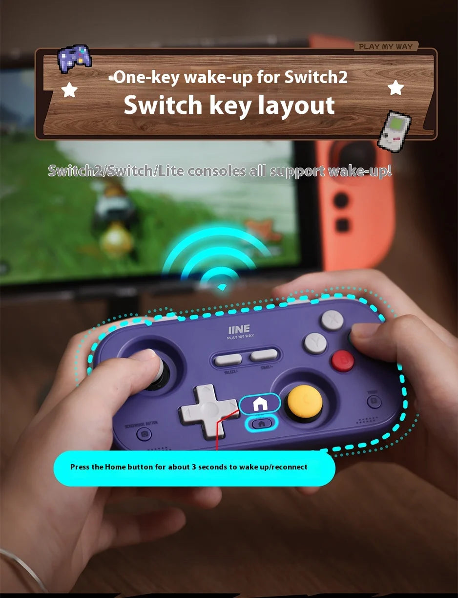 IINE Pocket Mini Controller Palm-Sized Gamepads 1000hz Hall Joystick Short Video Remote Control Suitable for NS2 Android iPhone