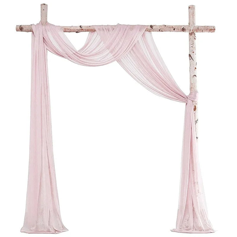 Beautiful Chiffon Drapes Arched Door Chiffon Curtains Wedding Decor Fabric Outdoor Decoration Hanging Curtains Wedding Lawn