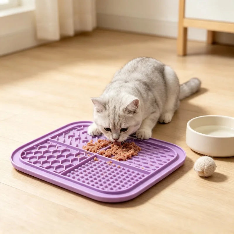 Pet Lick Mat for Dogs Cats, Anti-slip Anxiety Reducer Lick Tray,  Anxiety Relief Feeding Pad for Bath Grooming Distraction