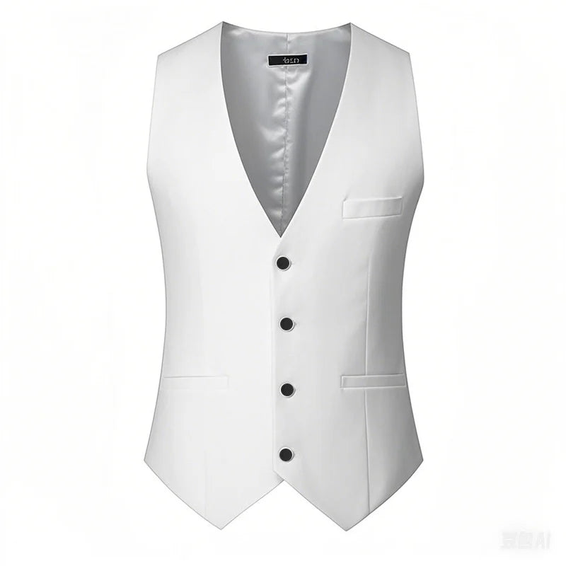 M-7XL Spring/summer Man Suit Vest Sleeveless Vest with Adjustable Waist Single Breasted Solid Color Business Suit Vest Wedding