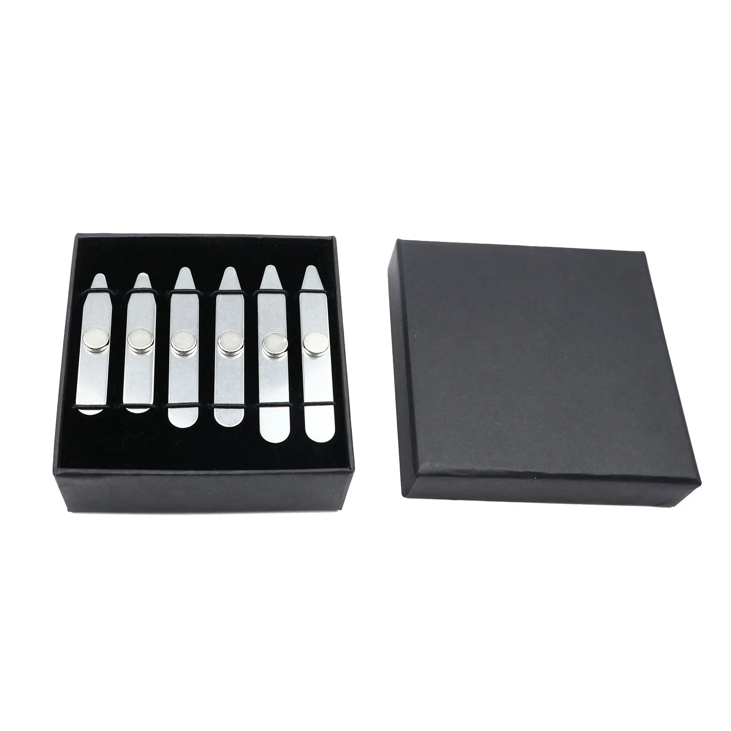 [6Pcs] Stainless Steel Collar Stiffeners with 6 Magnets, Magnetic Collar Stays Metal Shirt Collar Stiffeners with Box for Men