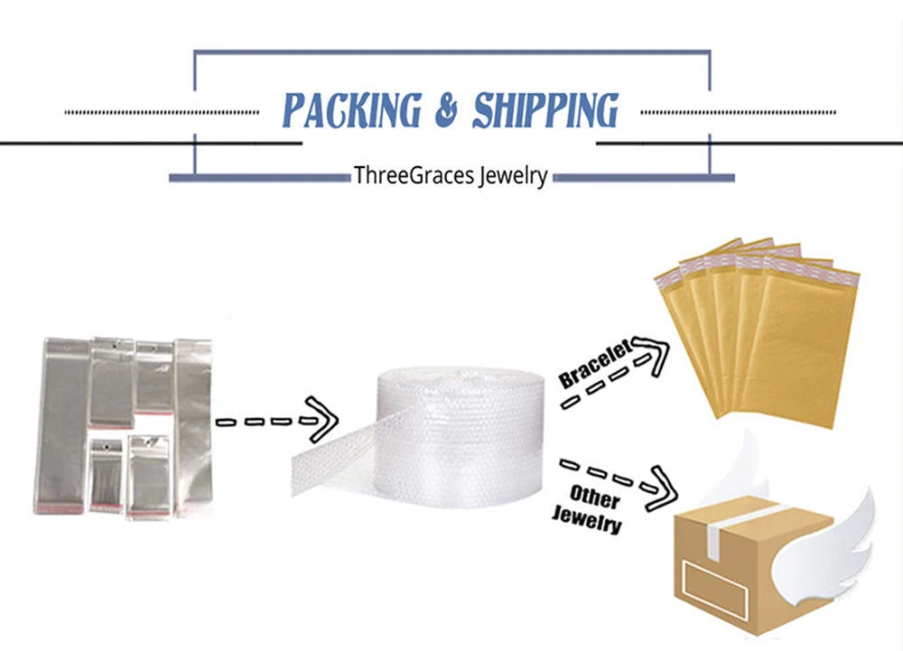 ThreeGraces 3Pcs Gorgeous CZ Gold Color Circle Link Chain Bracelet Necklace Earrings Jewelry Set Women Party Accessories TZ596