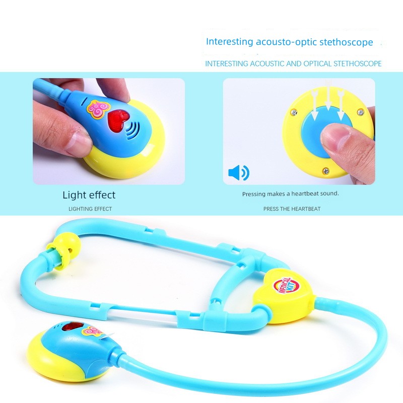 Artificial Stethoscope Kids Doctor Nurse Teaching Aids Suit Boys and Girls Play House Injection Medical and Dental Clinic