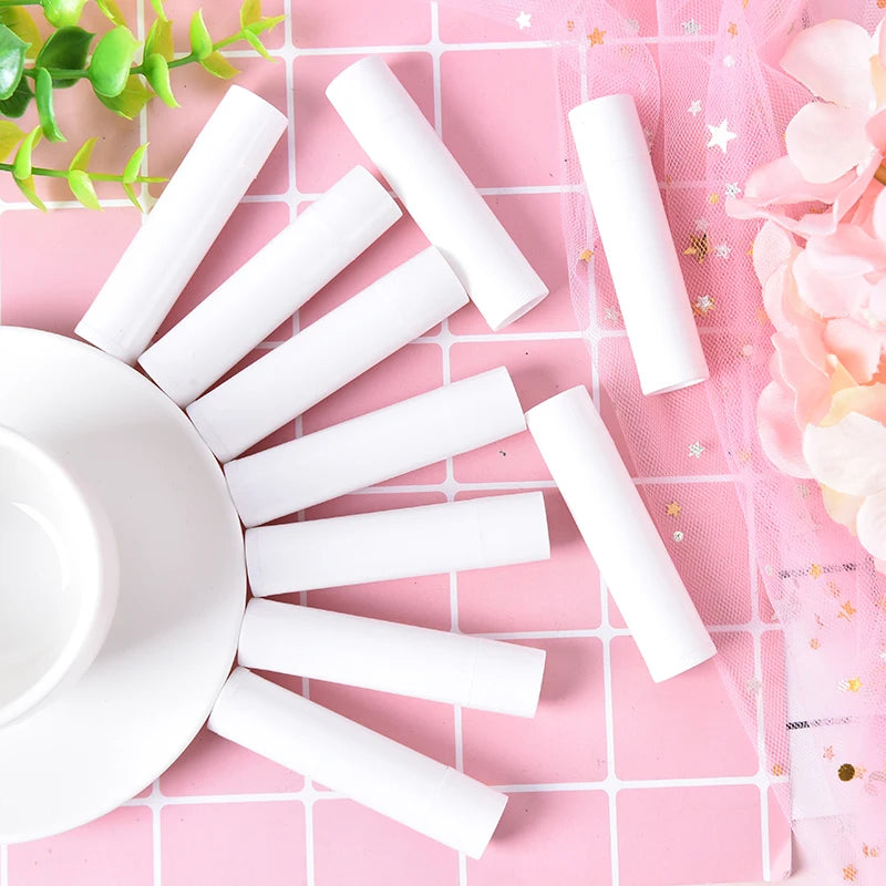 100pcs Clear Black White Balm Tube Container With Cap Cosmetic Sample Container 5ml Diy Empty Lipstick Bottle Lip Gloss Tube Lip